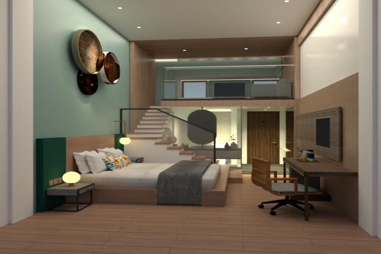 Hotel The Botanica Sanctuary Puncak Exterior foto 3D rendering of a hotel room